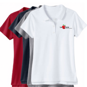 PRESCHOOL Girls Polo Set: Red, Gray, Black, White